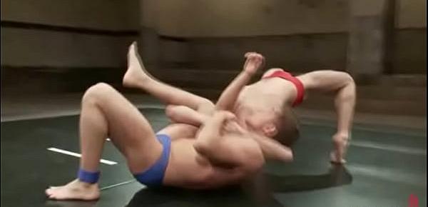  Two studs fight balls to the wall and then fuck